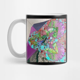 global mapping in landscape collage art Mug